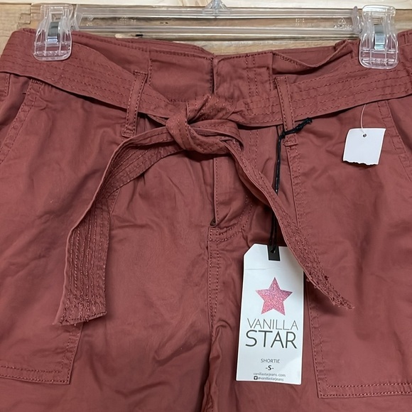 Vanilla Star size small high-rise rust color bag shorts with pork chop pockets - Picture 5 of 11